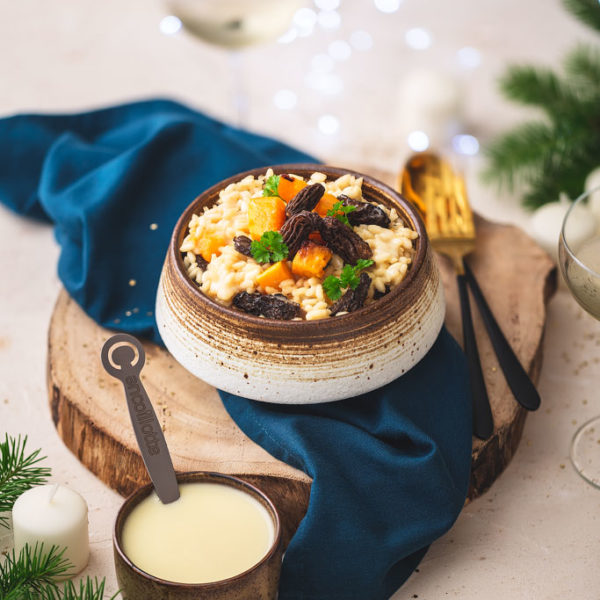 Risotto à la Cancoillotte, Courge et Morilles