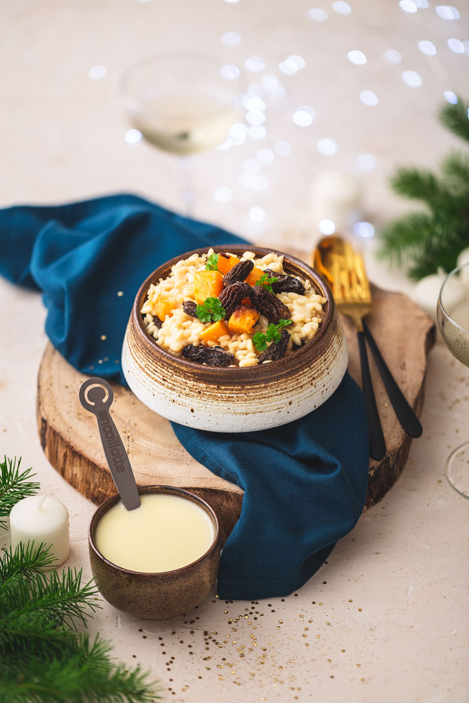 Risotto à la Cancoillotte, Courge et Morilles