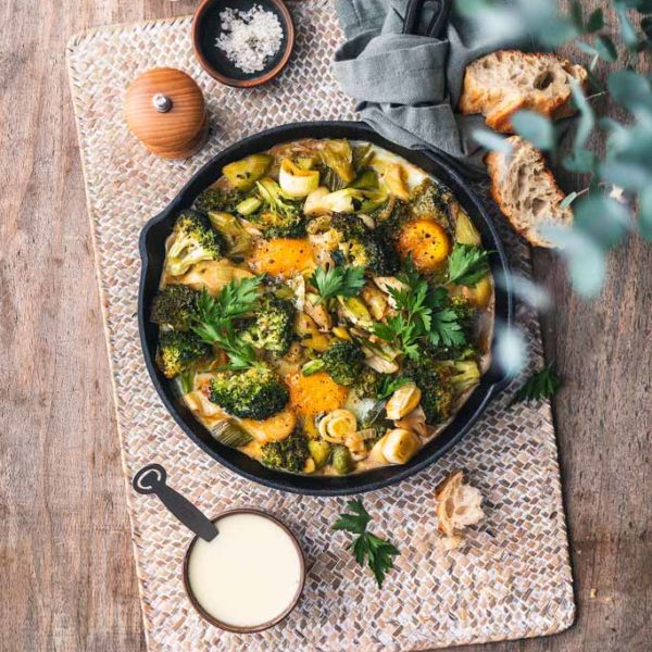 Shakshuka verte à la Cancoillotte