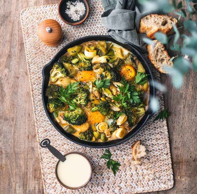 Shakshuka verte à la Cancoillotte