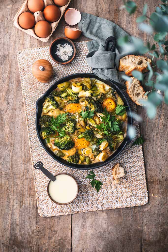 Shakshuka verte à la Cancoillotte