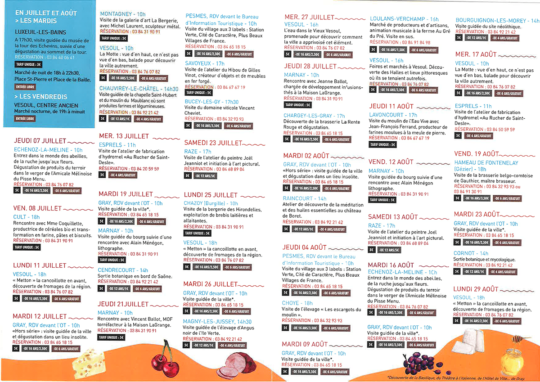 Flyer des rendez-vous du terroir